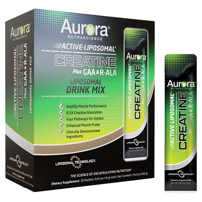 2 X  Aurora NutraScience Active-Liposomal Creatine + GAA & R-ALA Drink Mix -- 3