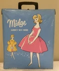 1960’s Mattel Midge Barbie Doll + Clothes/Accessories-Marx Furn-1963 Doll Case