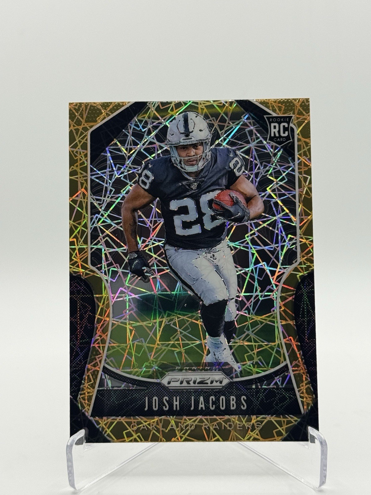 2019 Prizm Gold Lazer RC • Josh Jacobs Rookie • #323 Raiders