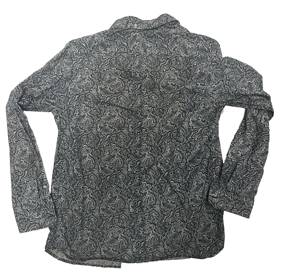 H & M Mens Bold Paisley Long Sleeve Shirt Sz. Small Black and White - Image 4 of 4