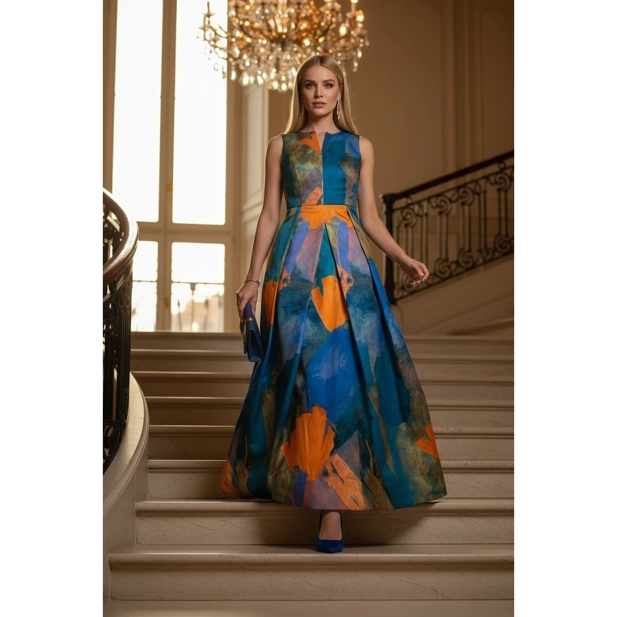 milly anna embroidered maxi dress Milly Anna Floral Embellished Gown