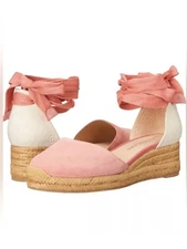 JACK ROGERS Womens Pink 1" Platform Palmer Wedge Espadrille Shoes 9.5 M