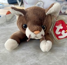 TY Beanie Babies 'Pounce' the Cat beanie plush soft toy Retired