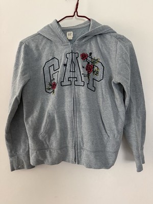 Gap Floral Logo Full Zip Hoodie, Kids Size 10