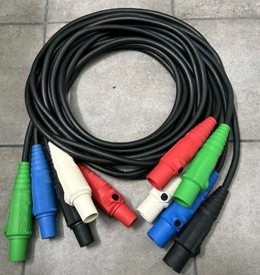 Hubbell 10 Ft Cam Lock #2 Generator Power Feeder Adapter Cable Set Of 5 New