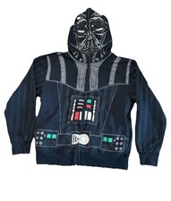 Star Wars Full Face Mask Hoodie Boys Medium Darth Vader Cotton Blend Long Sleeve