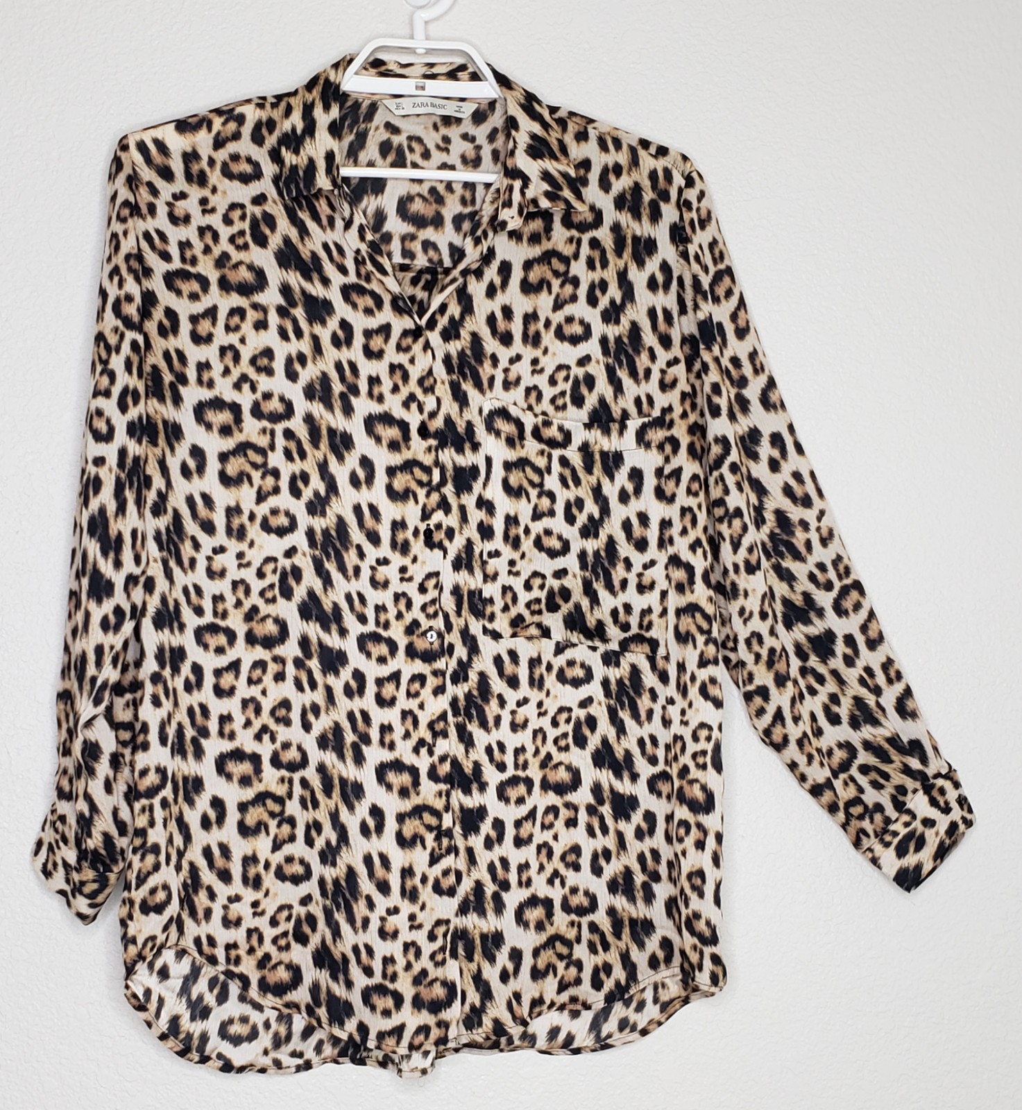 Zara Basic Button Front Tunic Top Womens Size Lar… - image 1