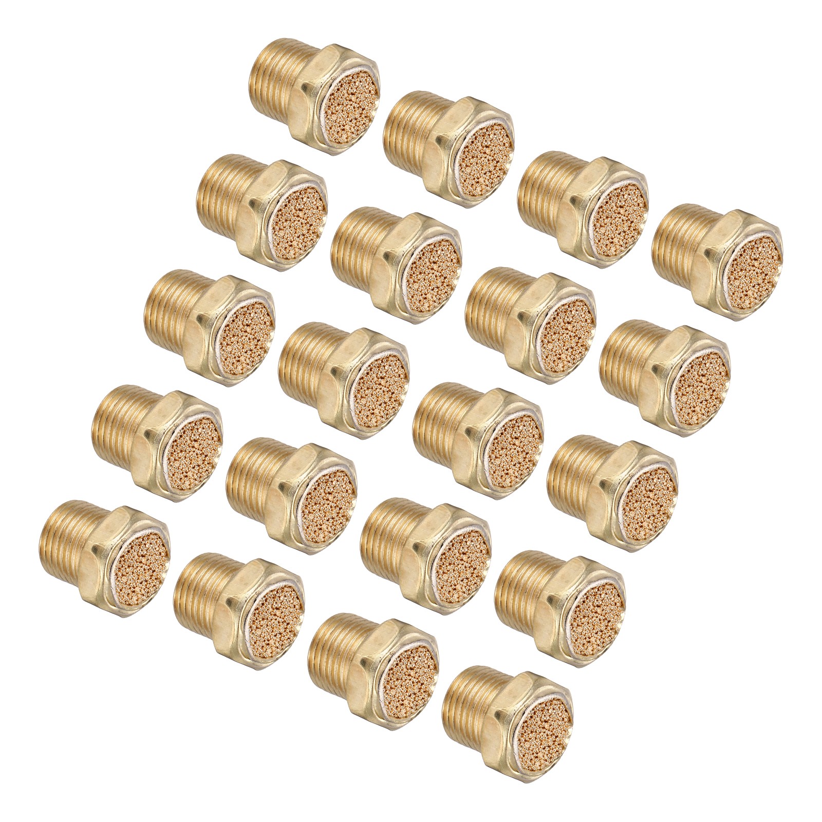 20PCS Pneumatic Exhaust Muffler, 1/8" NPT Male Muffler Air Line Fittings