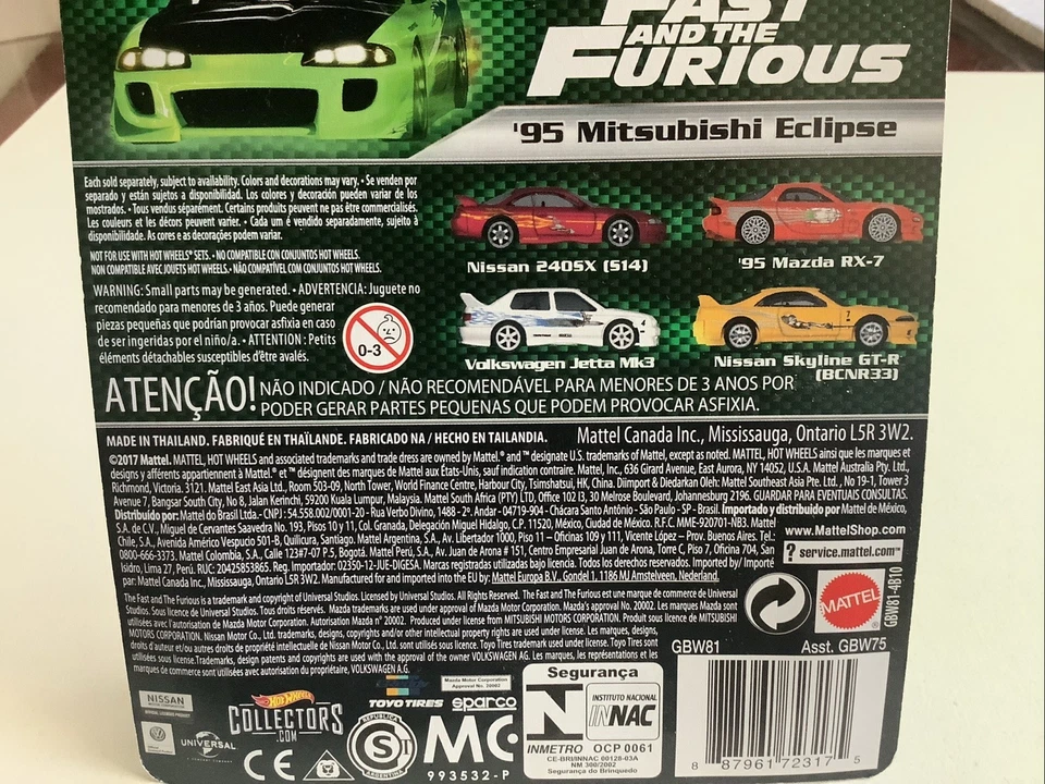 Hot Wheels Fast&Furious Original 95 Mitsubishi Eclipse - Image 4 of 4