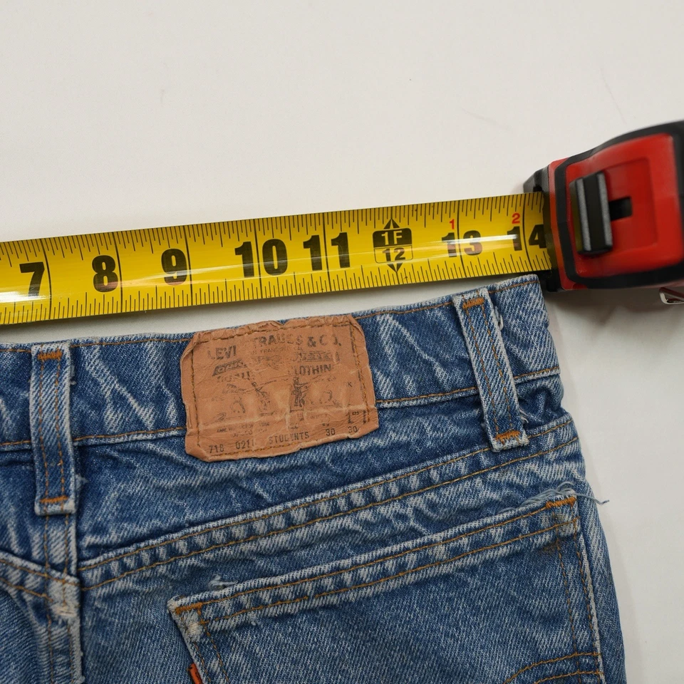 Levi's 718 Vintage 80s 30X30 (28X23) Blue Jeans Orange Tab Student Denim VTG - Image 3 of 4