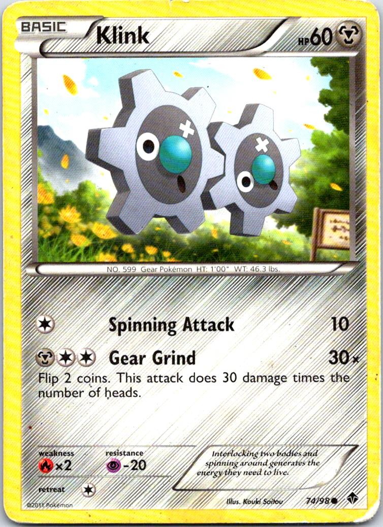 Klink 74/98 Common Emerging Powers Pokemon DMG