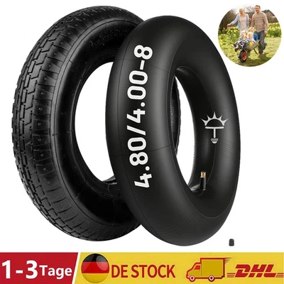 PARTSEE Schubkarren Reifen Set 4.80/4.00-8 (400x100) Mantel & Schlauch, Schubkarrenrad