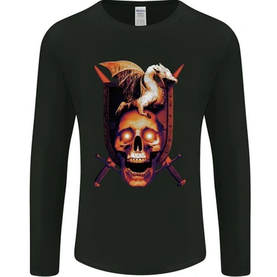 Gildan SoftStyle T-Shirt Manches Longues Homme Col Rond Noir S-2XL Imprimé - Photo 1/2