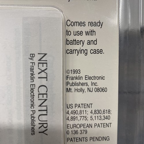Vintage NOS Webster's Franklin Spelling Corrector NC-10 1993 New Sealed - Picture 4 of 6