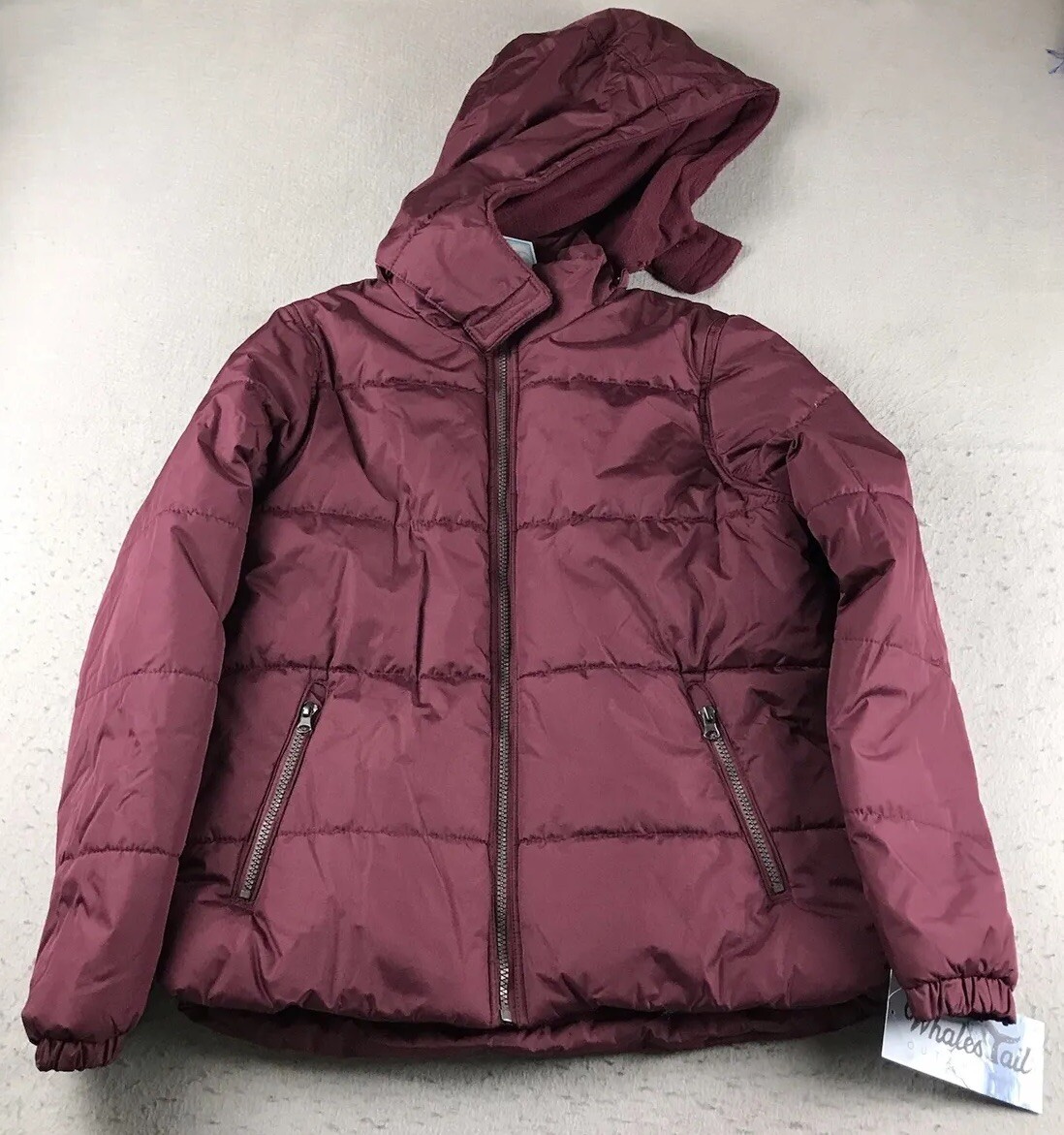 Whales Tail Coat Girls Medium Burgundy Full Zip Water Wind