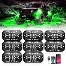 8/12 Pods Full Angle RGBW LED Rock Lights Underglow for 12V-24V Truck Jeep UTV