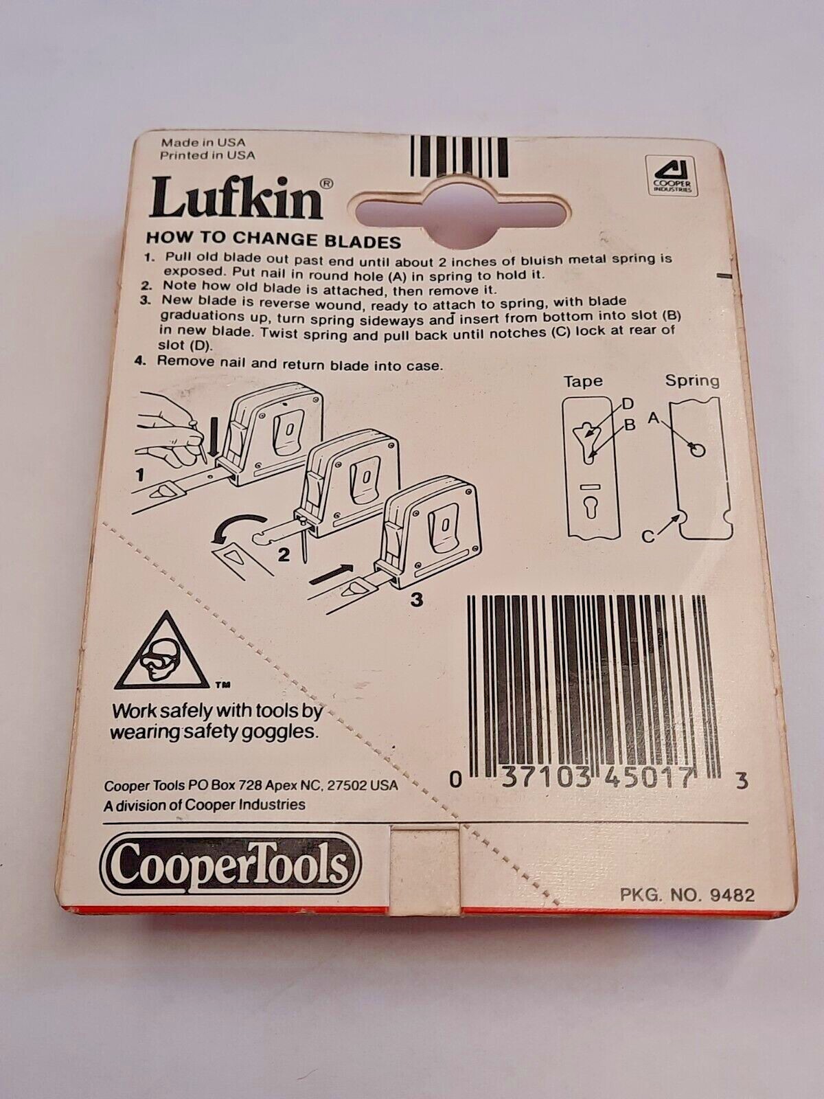 Lufkin 45017 RY28 1/2"x8' Universal Replacement Blade for Tape Measure