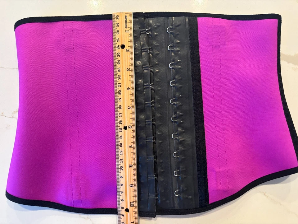 Ann Michell Black/Purple Latex Waist Trainer Size M Body Shaper made in Columbia - Image 2 of 3