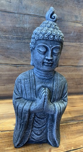 STONE GARDEN LARGE STANDING PRAYING BUDDHA STATUE GIFT ORNAMENT - Picture 3 of 5