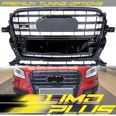 SQ5-Style Gloss Black Grille for Audi Q5 2013-2017 Premium/Premium Plus/Prestige