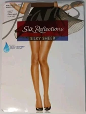 Silk Reflections Non-Control Top Sheer Toe Barley There Sz.EF