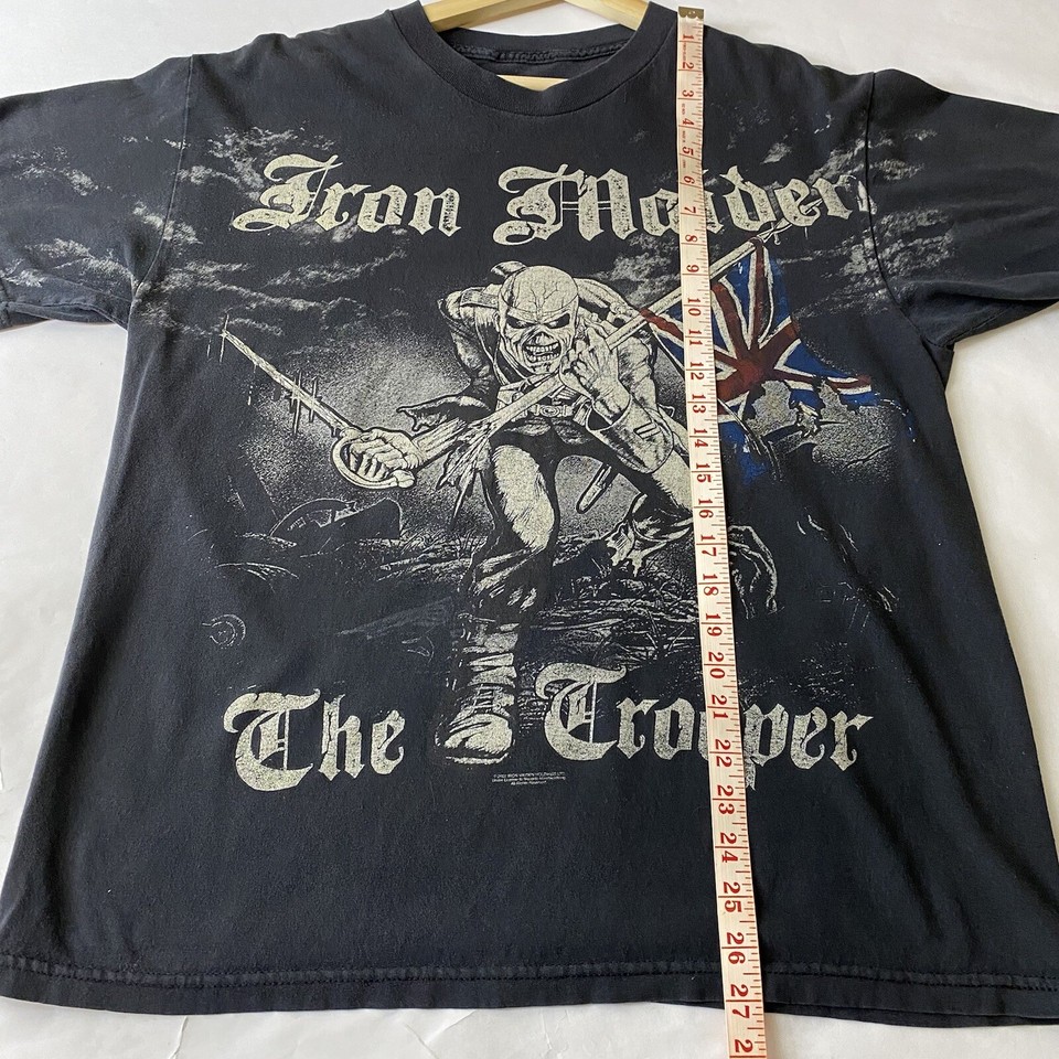 Iron Maiden The Trooper Promo Band Tee T Shirt VTG Style Faded Rock