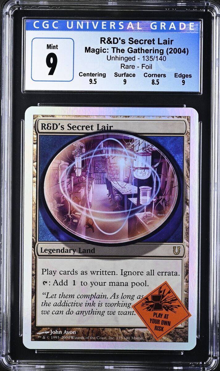 R&D'S SECRET LAIR Unhinged Foil Rare CGC 9 Mint MTG R&D'S SECRET LAIR Unhinged Foil Rare CGC 9 Mint MTG