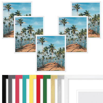 5x Fotorahmen Bilderrahmen von 10x15 cm bis 50x70 cm 10 Farben zur Auswahl