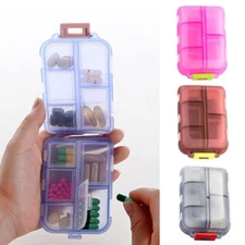 10 Grid Medicine Box Small Storage Double Layer Travel Portable Moisture-proof