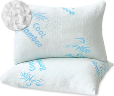 Cool Rayon of Bamboo Pillows 2 Pack King Size 20"X36" for Sleeping, Soft Shred