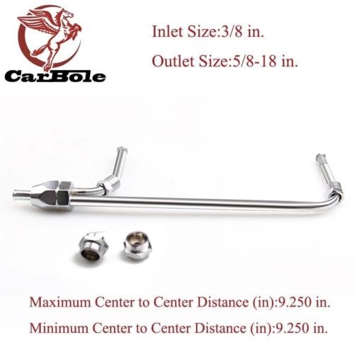 Chrome Dual Feed Fuel Line For Holley Carburetor 4150 Double Pumper 3/8 Hose SBC - Picture 5 of 12
