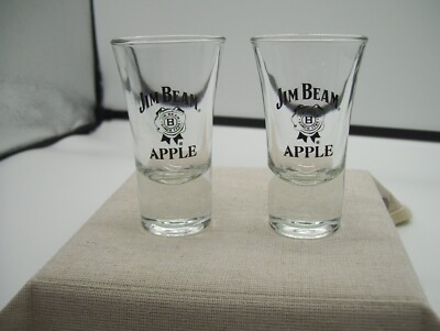 Jim Beam Apple Whiskey Shot Glass X2 Since 1795