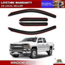 For 2014-2018 Chevy Silverado Double Cab Window Visor Vent Rain Guard Deflector