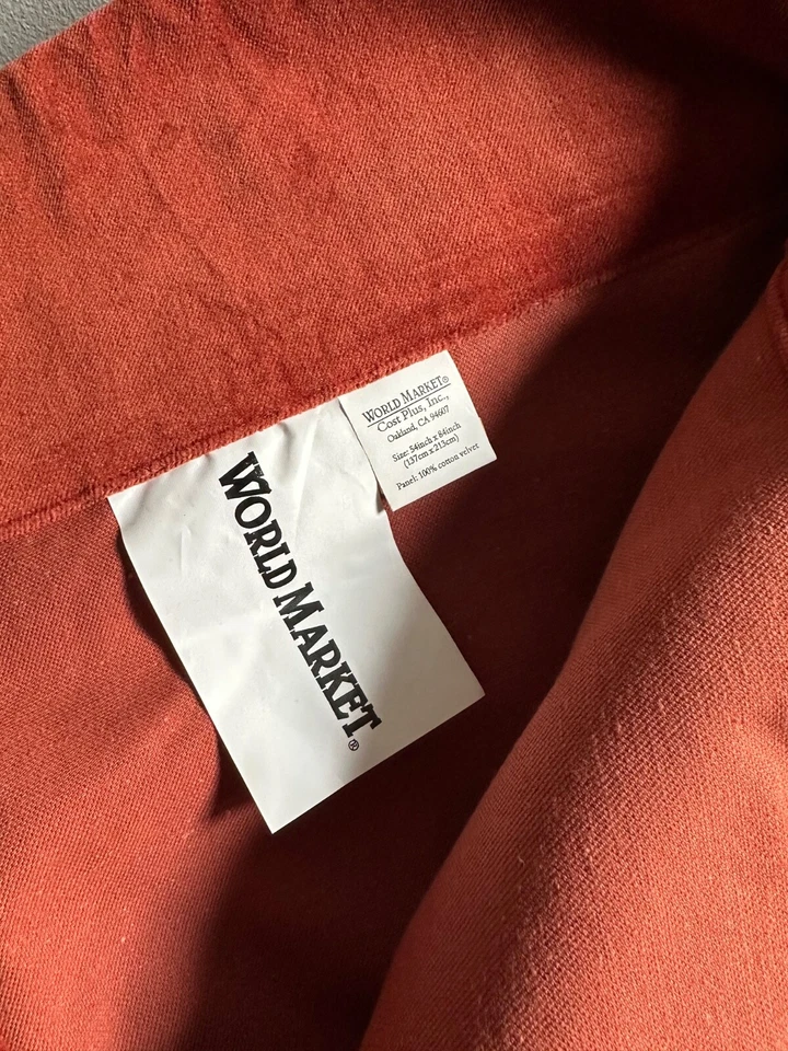 WORLD MARKET хурма бархата занавески комплект 84» L полюс 100% хлопок оранжевый - Изображение 2 из 4