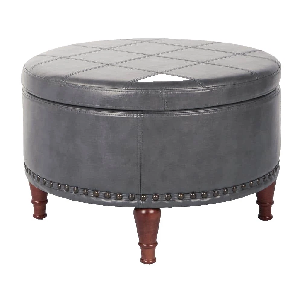 Cuero Metal otomanes, reposapiés y Pufs