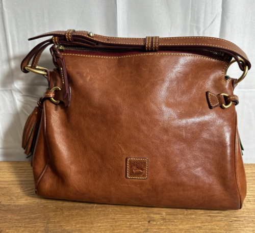 Dooney & Bourke Medium Florentine Leather Zip Hobo Natural Brown #J3157291