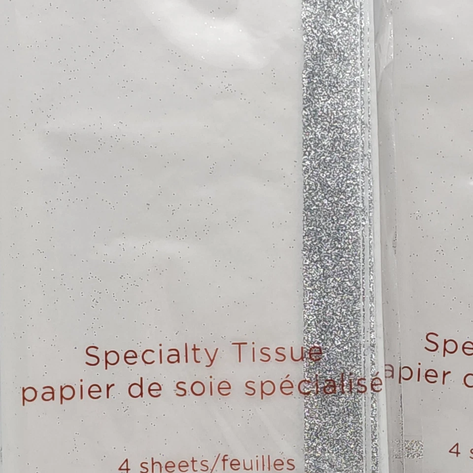 PAPYRUS Tissue Paper White with Silver Glitter Lining 8 Sheets - Image 2 of 4