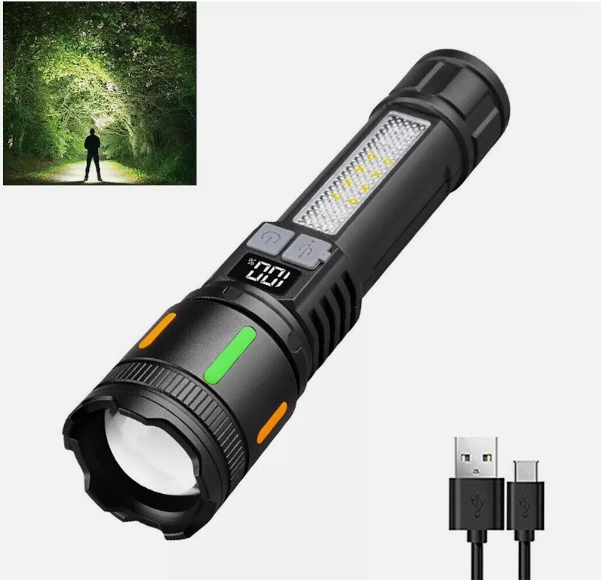 50000000 LM Super Bright LED Tactical Flashlight Rechargeable LED Work Light NEW