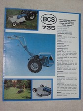 BCS 735 TRATTORE MOTOZAPPA GIARDINO ANNI 70 E ACCESSORI BROCHURE 8 PAGINE COME NUOVO
