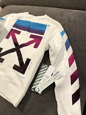 Off-White Diagonal Gradient Crewneck Sweatshirt [100 Off-White Diagonal Gradient Crewneck Sweatshirt [100