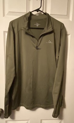 Paradox Pullover Mens Large Olive 1/4 Zip Long Sleeve Golf Outdoor Stretch Warm