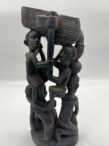 African Art,Makonde Ujamaa Family Tree Of Life Sculpture, Ebony Wood - Picture 7 of 11