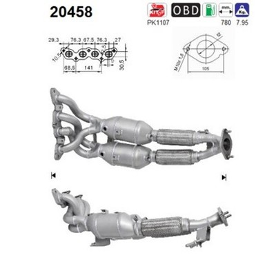 AS Katalysator 20458 für FORD FOCUS 3 MAX 2 DXA CB7 CEU Turnier Van LPG