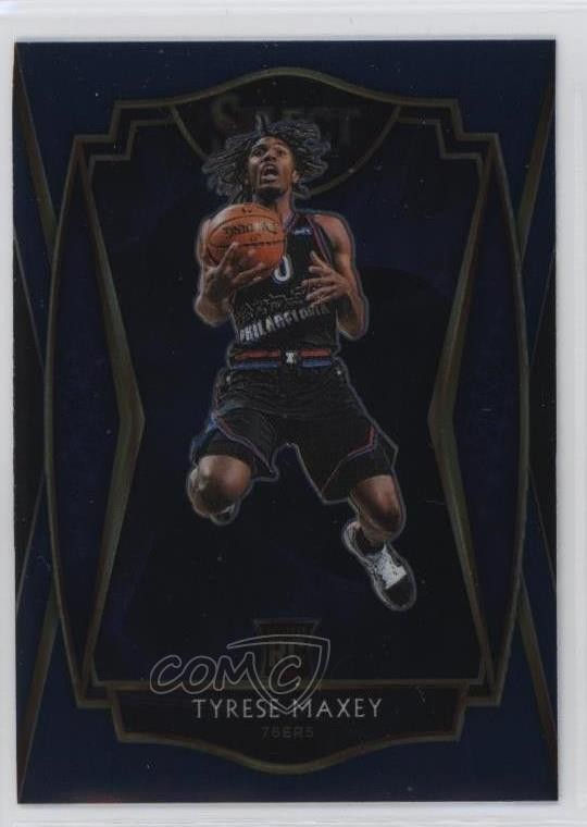 2020-21 Panini Select Premier Level Retail Blue Tyrese Maxey #174 1bv9