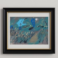 Original 11x14 Acrylic Abstract Landscape Painting on Paper, Dreamlike Nature...