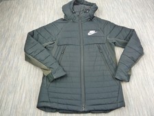 Nike Puffer Jacket Mens Small Black Hooded Quilted 861782-010 Coat
