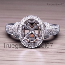 Oval Cut 8x6MM Women Ring Semi-Mount Setting Sterling Silver Ring Wedding Ring