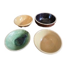 Decorative Ceramic Handcrafted Pottery Bowls Lot Of 4