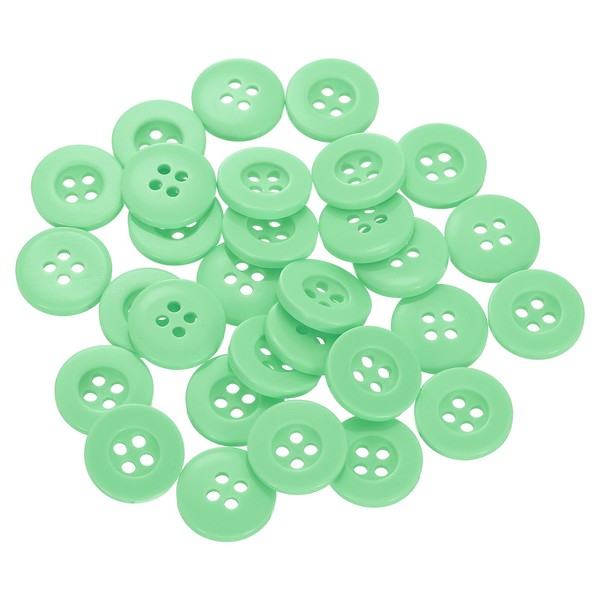 "30 StüCk 24L NäHknöPfe 5/8\" Resin Runde Flache 4-Loch HandwerksknöPfe GrüN"-image