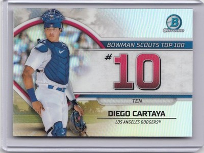 * DIEGO CARTAYA * 2023 BOWMAN CHROME SCOUTS TOP 100 REFRACTOR RC # 10